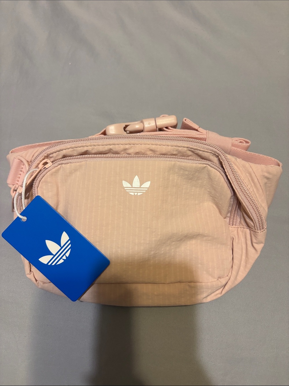 adidas light pink crossbody waist bag with trefoil logo